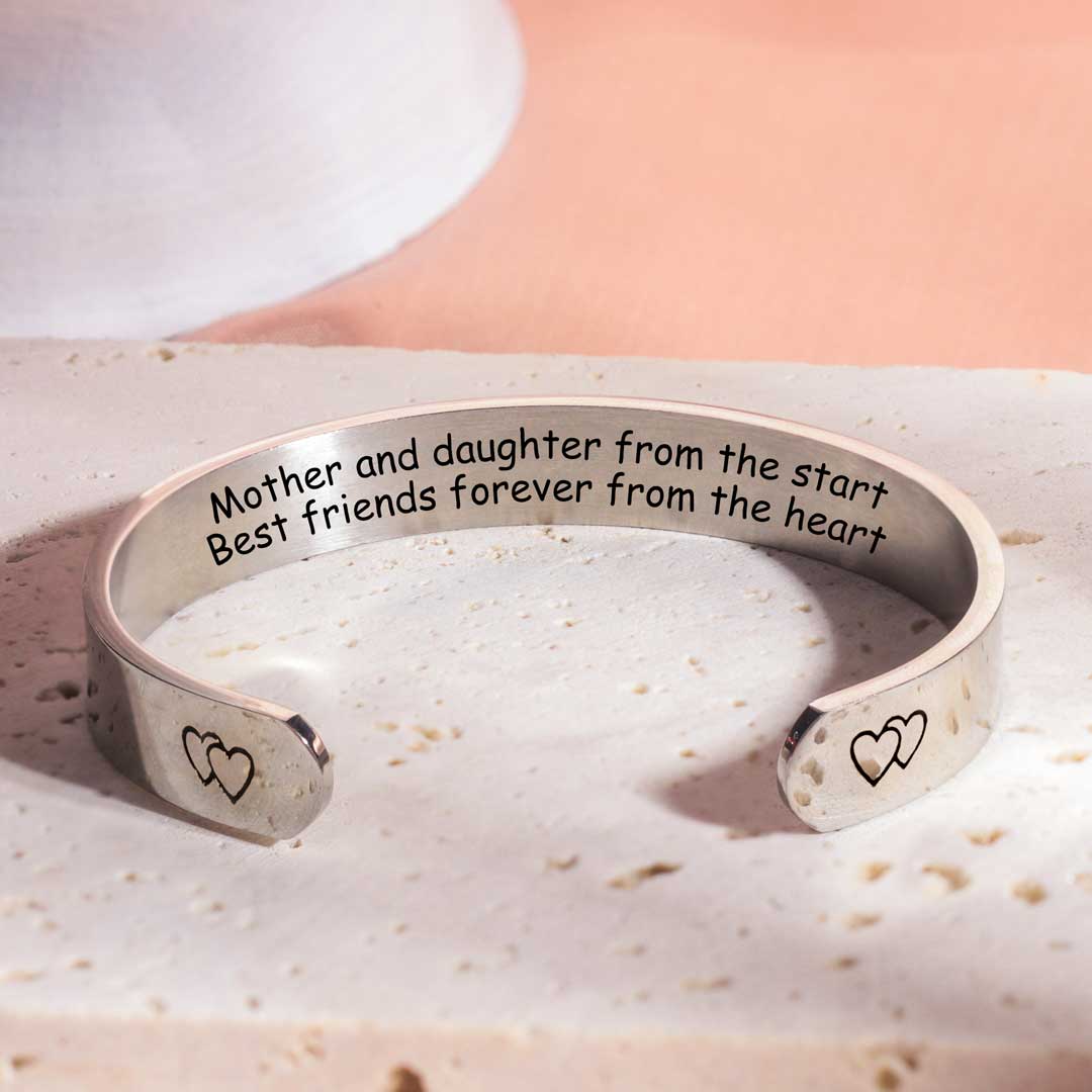 For Mom - Mother And Daughter From The Start Double Heart Bracelet-37bracelet