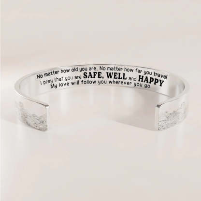 I Pray You Safe, Well And Happy Wave Cuff Bracelet-37bracelet