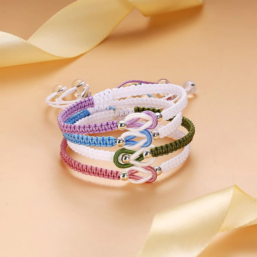 Grandma And Granddaughter Forever Linked Together Pink And White Bracelet