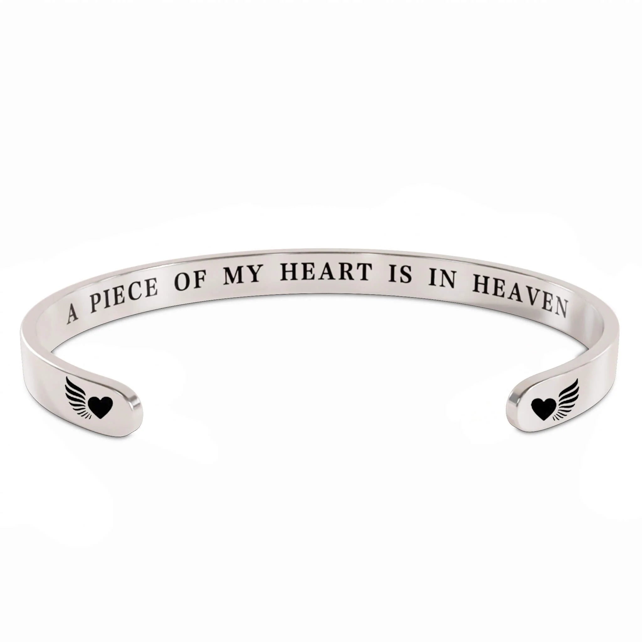A Piece Of My Heart Is In Heaven Wing Bracelet