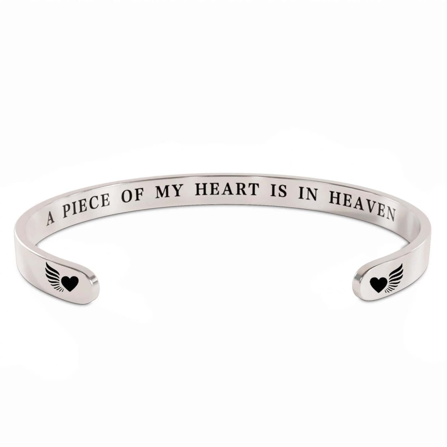 A Piece Of My Heart Is In Heaven Wing Bracelet