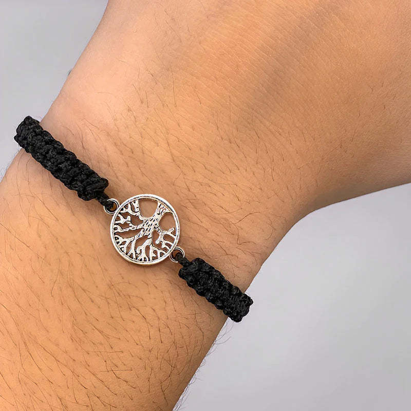 Tree Of Life Black Braided Bracelet