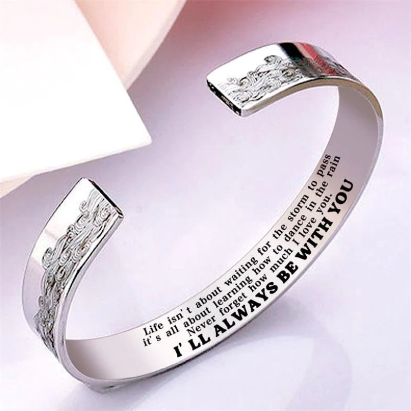 For Granddaughter - I'll Always Be There For You Wave Cuff Bracelet-37bracelet