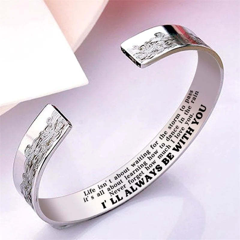 For Granddaughter - I'll Always Be There For You Wave Cuff Bracelet-37bracelet