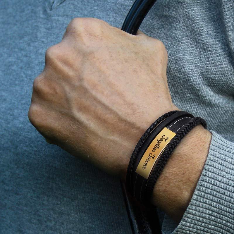For Grandson - Forever linked together Black bracelet-37bracelet