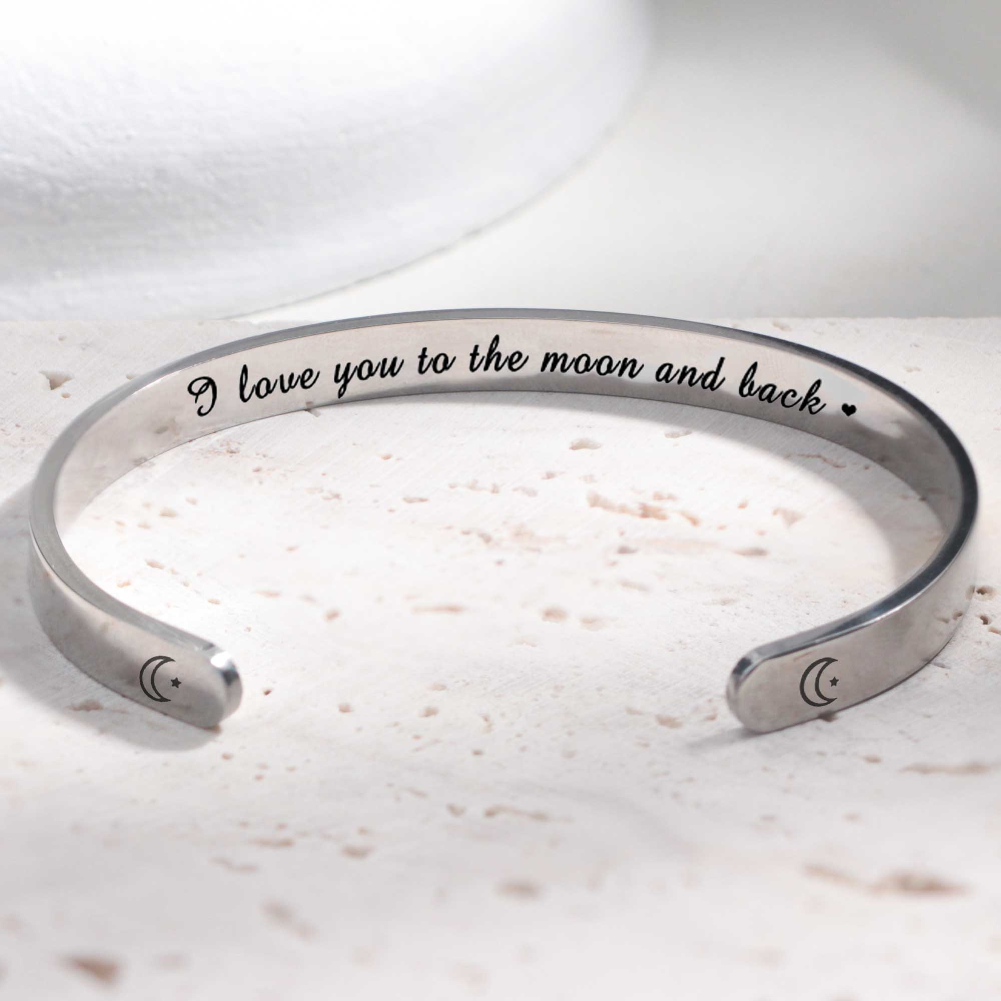 I Love You To The Moon And Back Cuff Bracelet