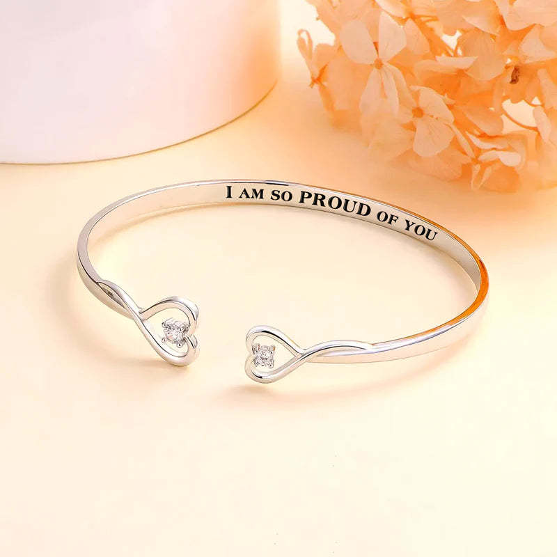 For Daughter - I'm So Proud Of You Two Hearts Bracelet-37bracelet