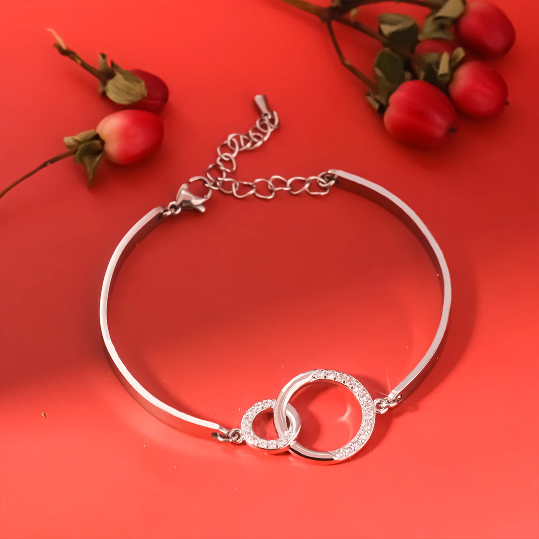 For Daughter - Mother and Daughter Forever Linked Together Circle Bracelet-37bracelet