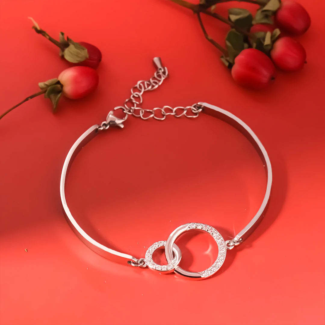 For Daughter - Mother and Daughter Forever Linked Together Circle Bracelet-37bracelet