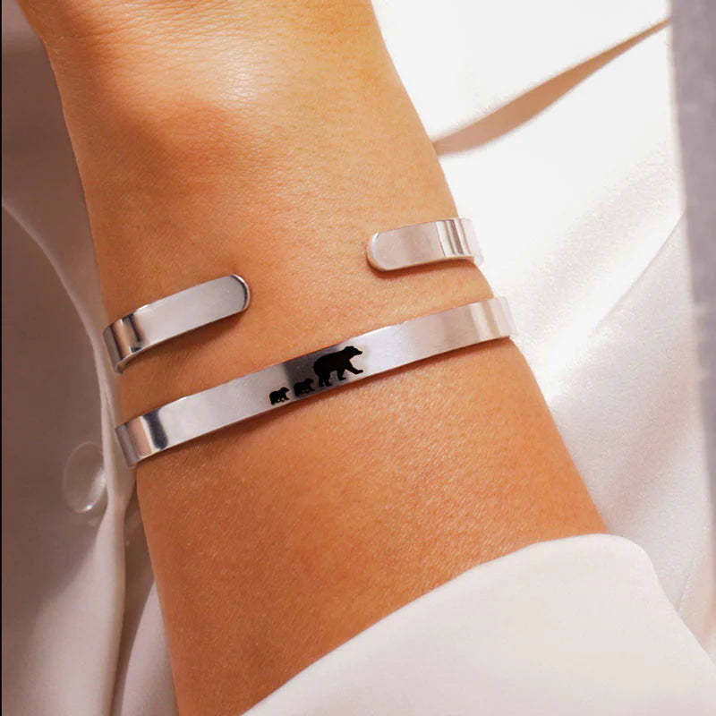 For Mom - The love between mama bear and baby bear is forever Cuff Bracelet