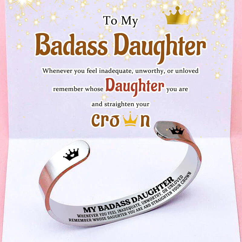 For Daughter - Remember Whose Daughter You Are  And Straighten Your Crown Cuff Bracelet-37bracelet