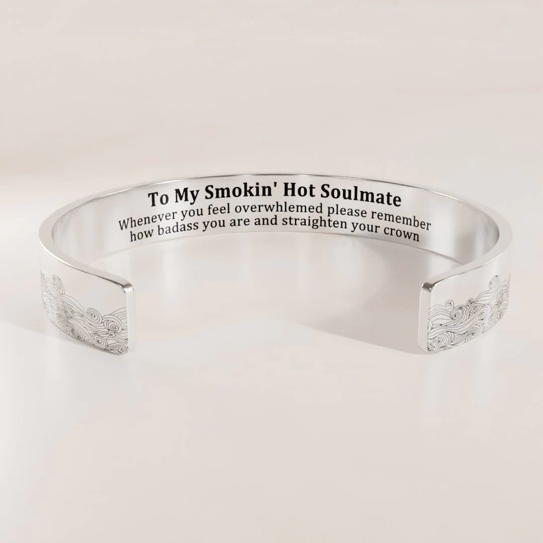 For Friends - To My Smokin' Hot Soulmate Cuff Wave Bracelet-37bracelet