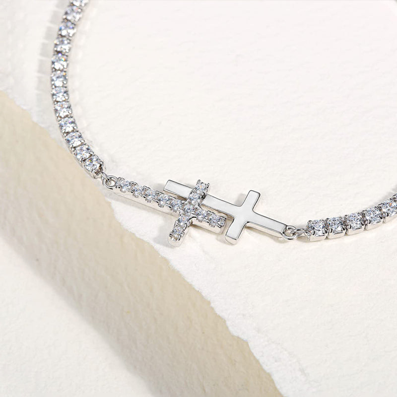 For Daughter - Pray on it Pray over it Pray through it Double Cross Bracelet-37bracelet