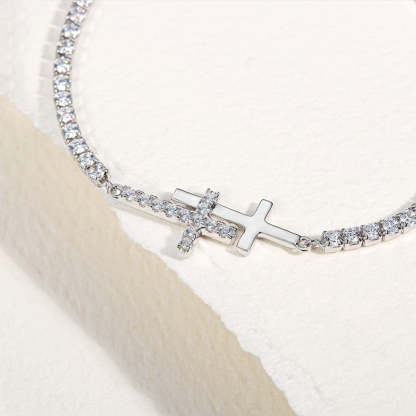 For Daughter - Pray on it Pray over it Pray through it Double Cross Bracelet-37bracelet