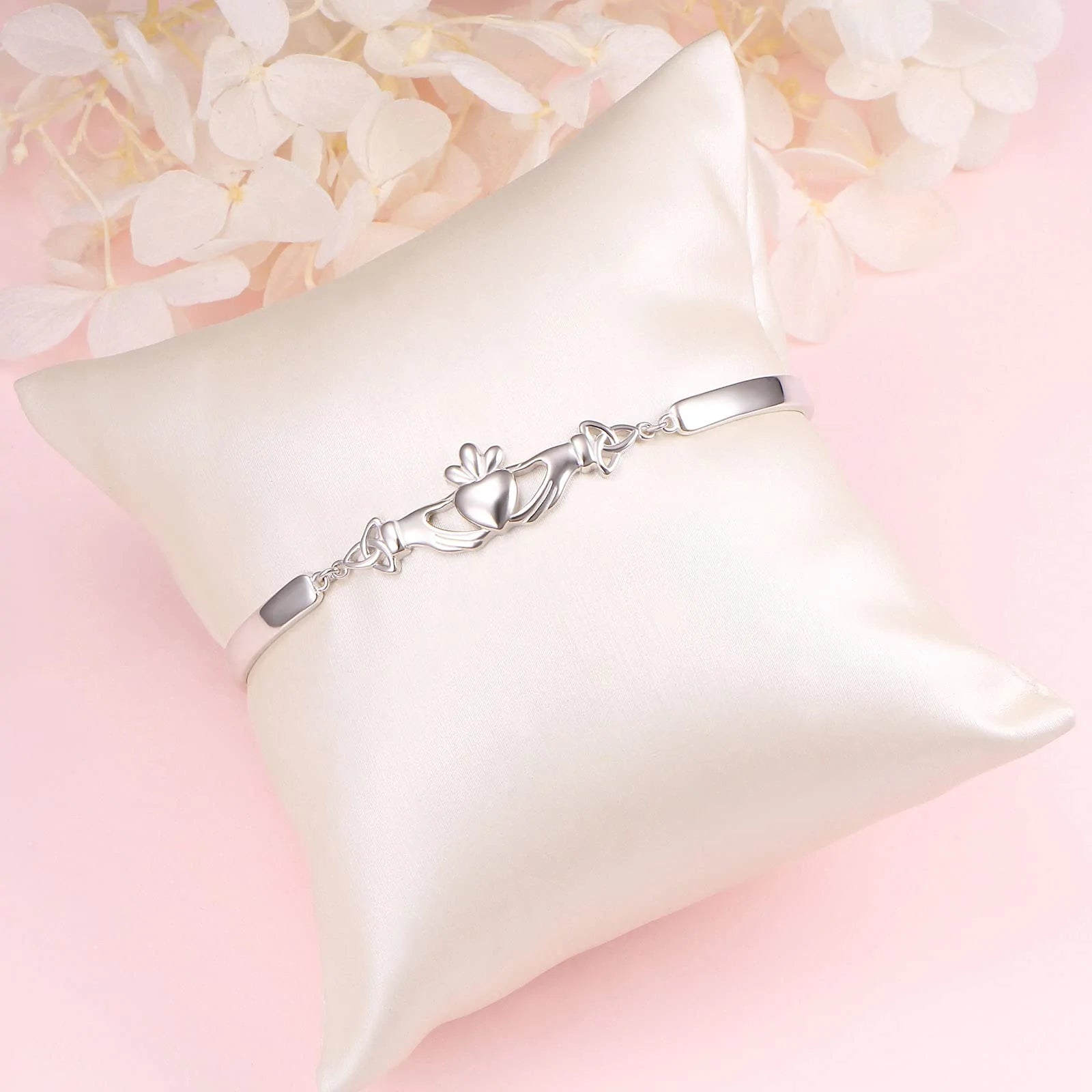 For Friend - Whenever, Wherever You Have My Heart Forever Celtic Claddagh Bracelet-37bracelet