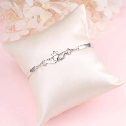 For Friend - Whenever, Wherever You Have My Heart Forever Celtic Claddagh Bracelet-37bracelet