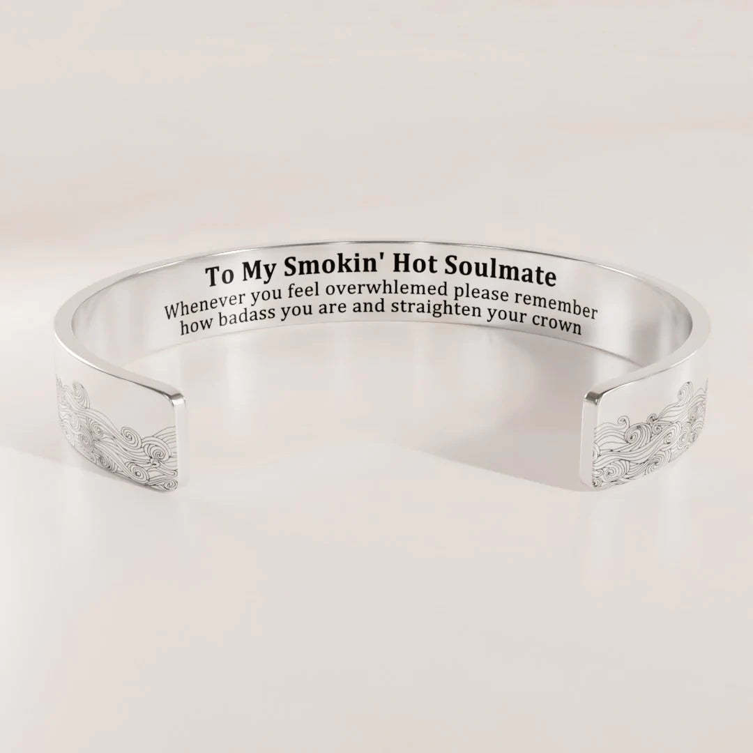 For Friends - To My Smokin' Hot Soulmate Cuff Wave Bracelet-37bracelet