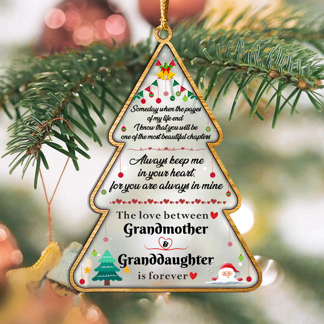 Christmas Tree Ornament - The Love Between Grandmother And Granddaughter Is Forever-37bracelet