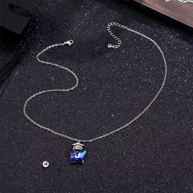 For Graduation - S925 She Believed She Could So She Did Butterfly Necklace