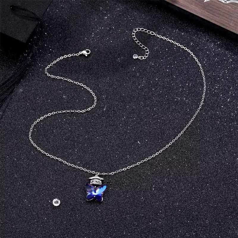 For Graduation - S925 She Believed She Could So She Did Butterfly Necklace