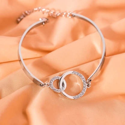 For Daughter - Mother and Daughter Forever Linked Together Circle Bracelet-37bracelet