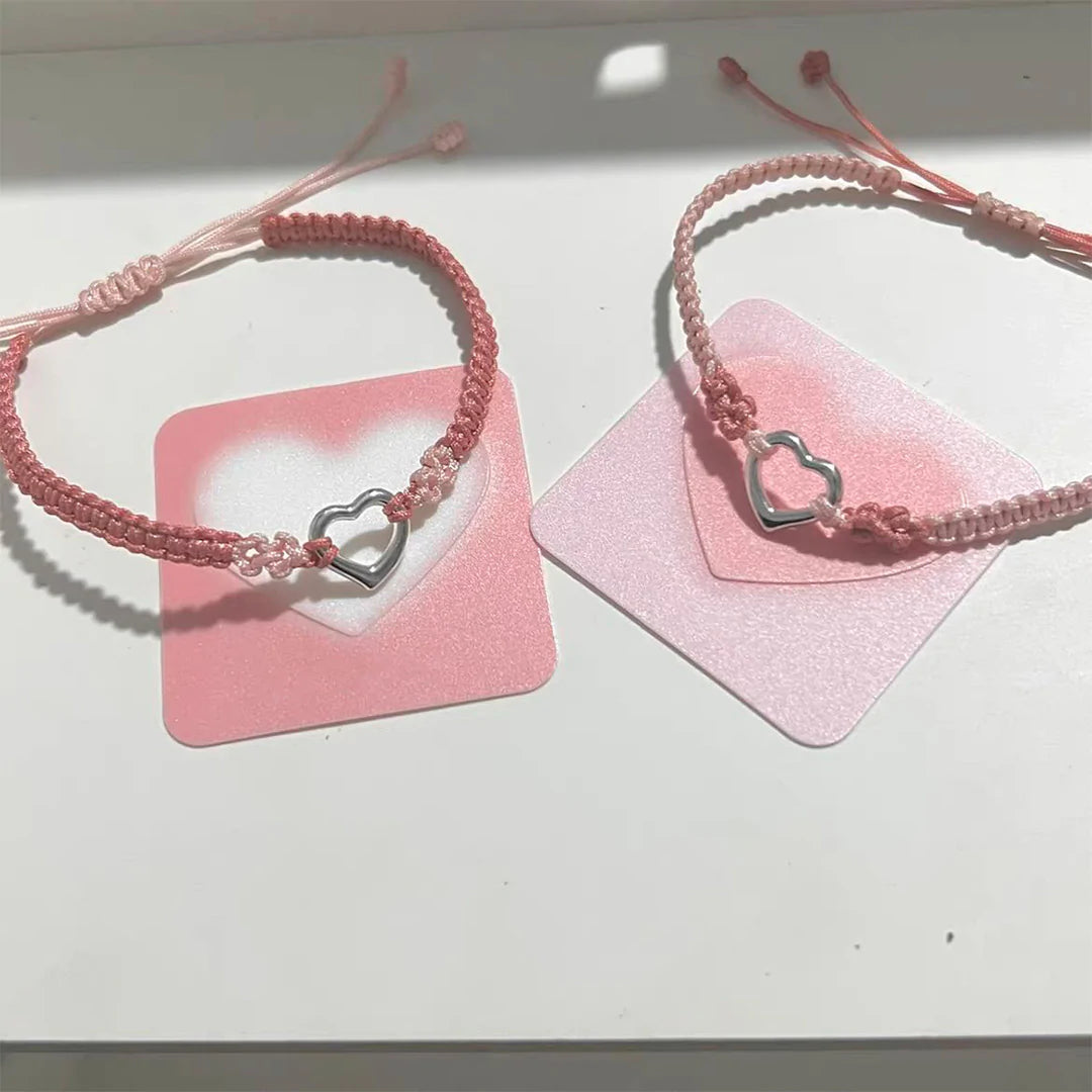 For Daughter - Mother And Daughter A Link That Can Never Be Undone Heart Peach Bracelet-37bracelet