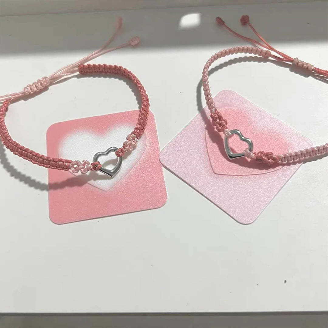 For Daughter - Mother And Daughter A Link That Can Never Be Undone Heart Peach Bracelet-37bracelet