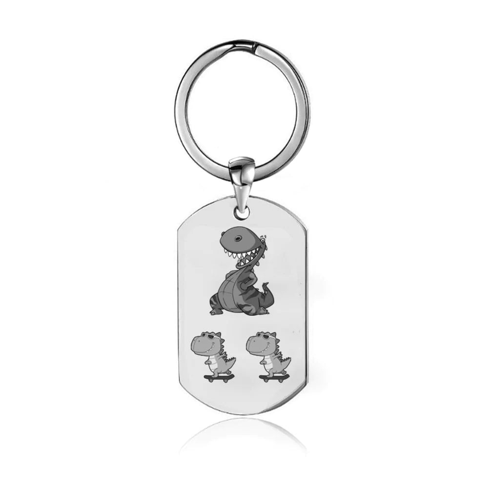 For Father - To The World's Best Daddysaurus Keychain-37bracelet