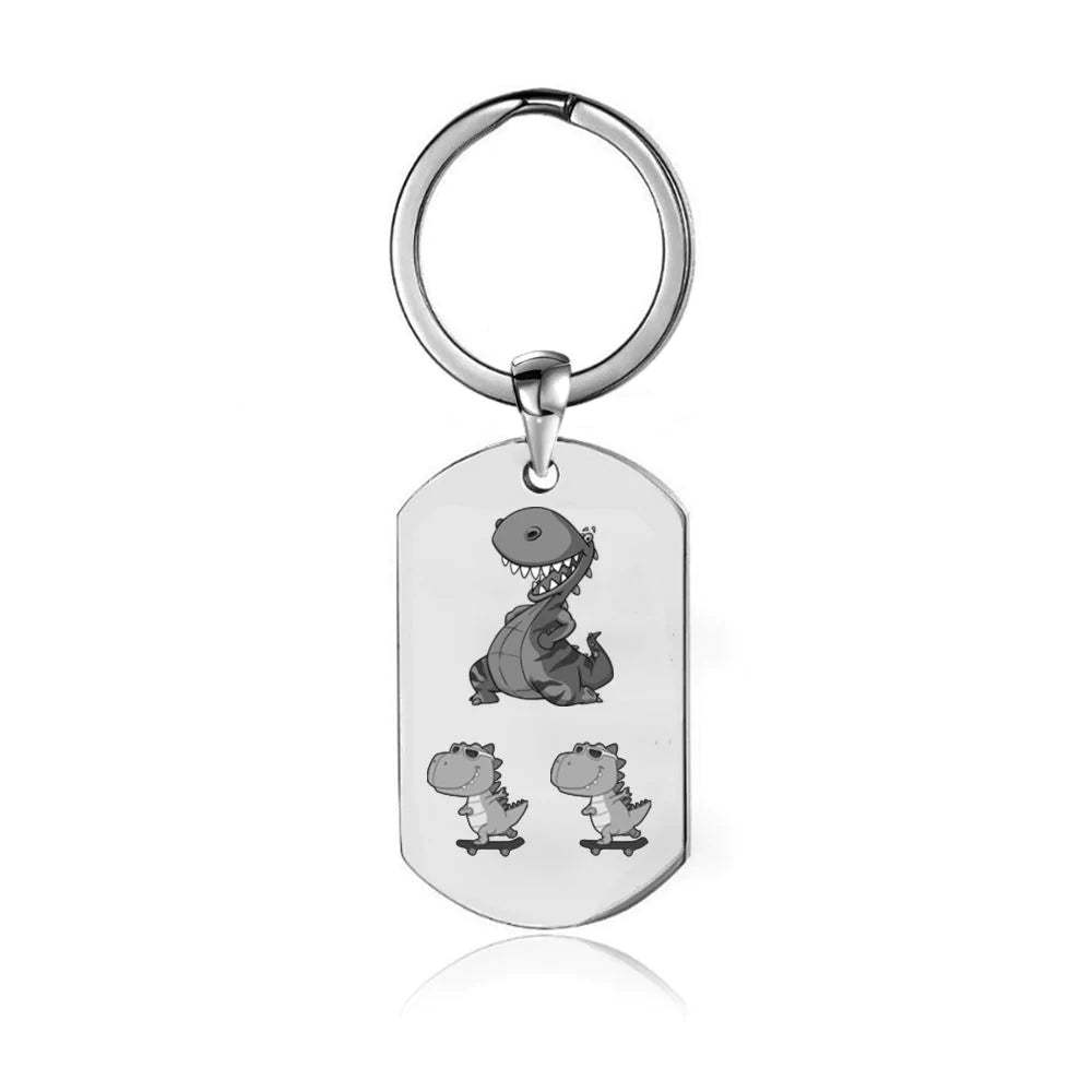 For Father - To The World's Best Daddysaurus Keychain-37bracelet