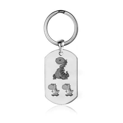 For Father - To The World's Best Daddysaurus Keychain-37bracelet