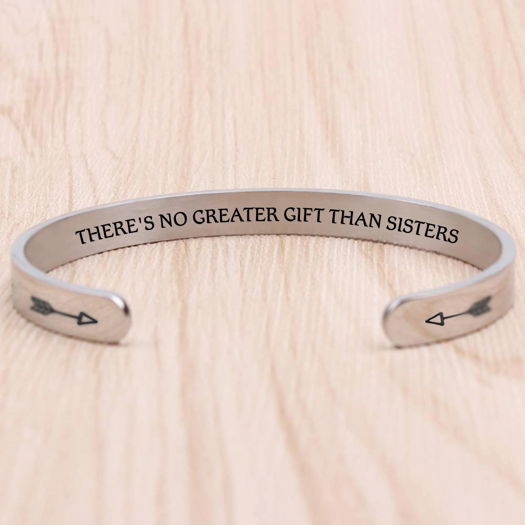 For Sister - There's no greater Gift than Sisters Arrow Bracelet