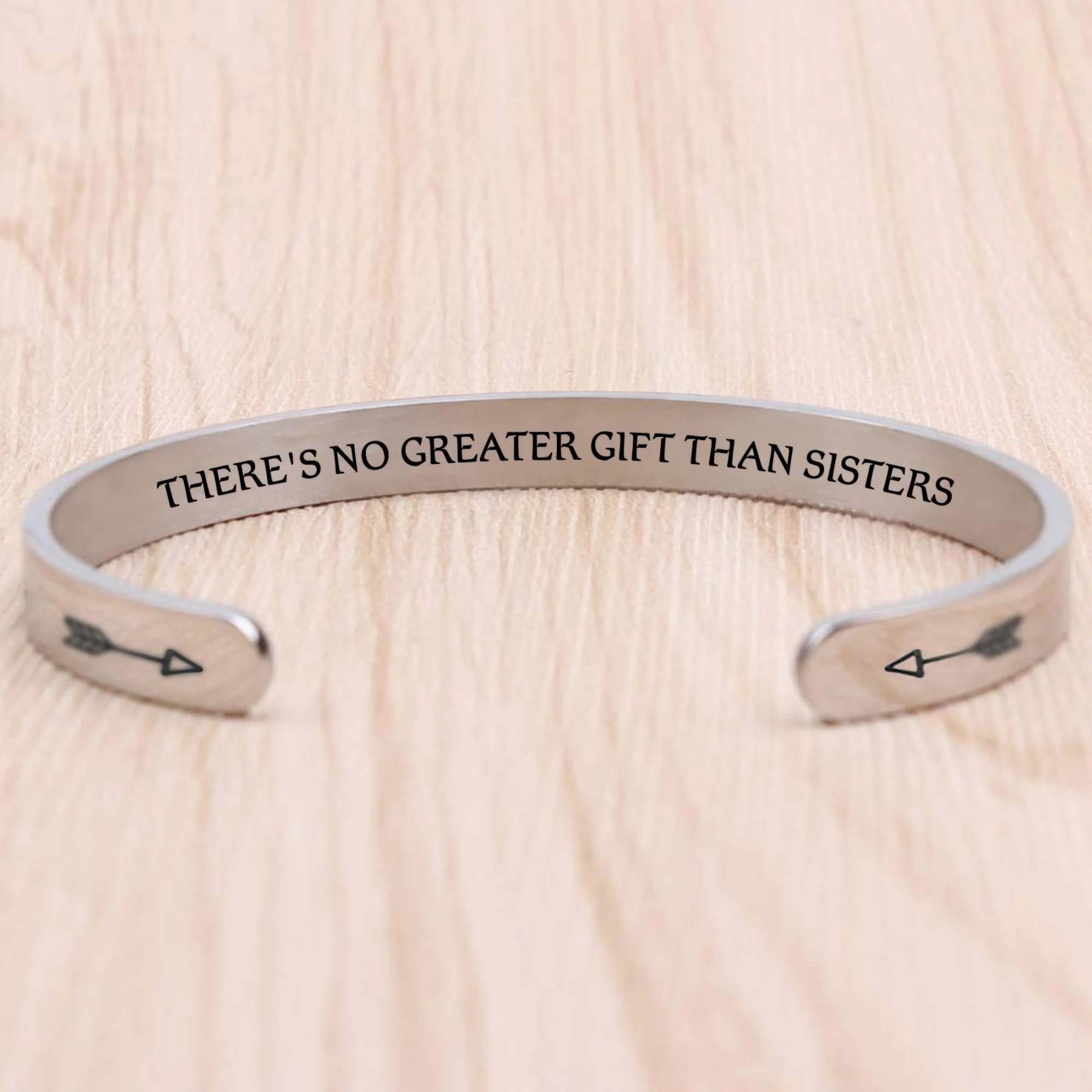 For Sister - There's no greater Gift than Sisters Arrow Bracelet