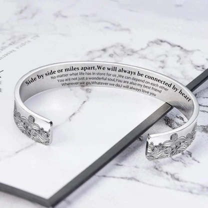 For Sister - We Will Always Be Connected By Heart Bracelet