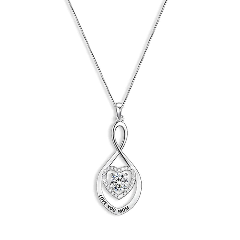 For Mom - Love You Mom Heart Necklace