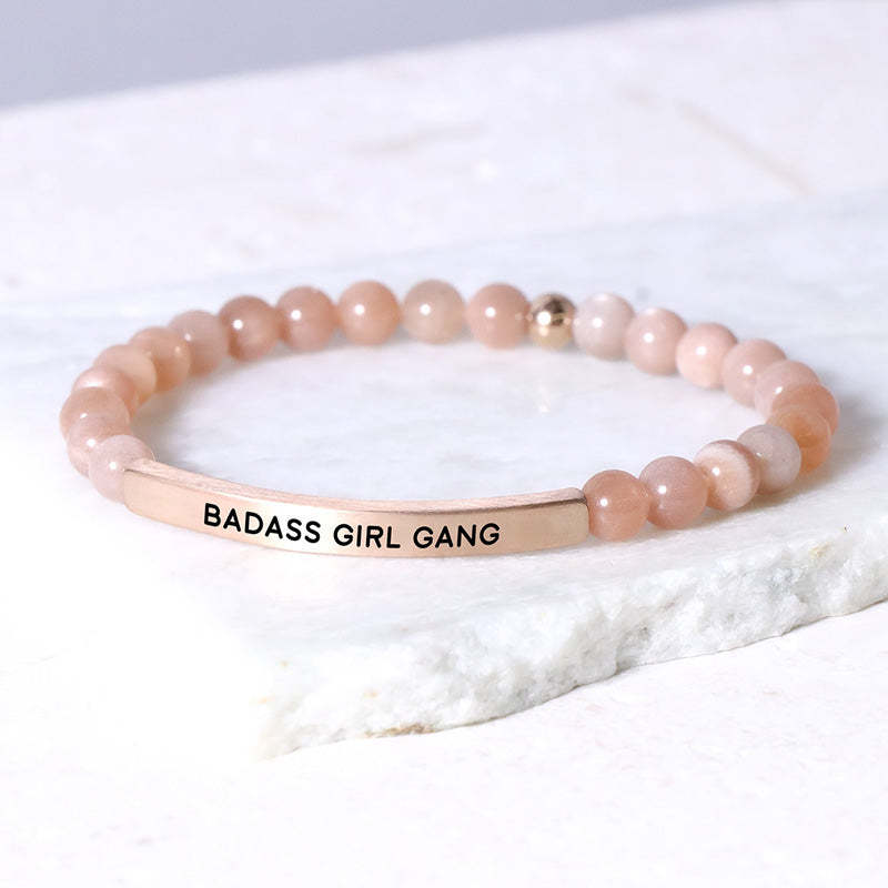 For Friend - Thank You For Being A Part Of My Badass Girl Gang Bead Lettering Bracelet