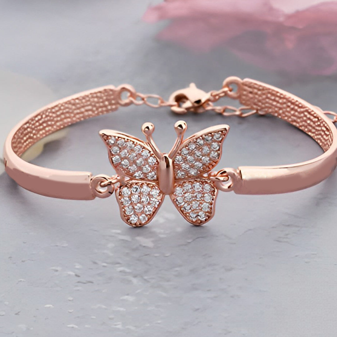 Diamond Butterfly Charm Bracelet