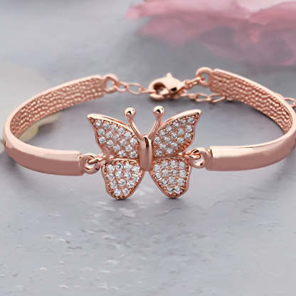Diamond Butterfly Charm Bracelet