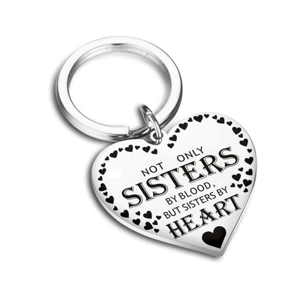 For Friends - Not Only Sisters By Blood But Sisters By Heart Keychain - Heart Style-37bracelet