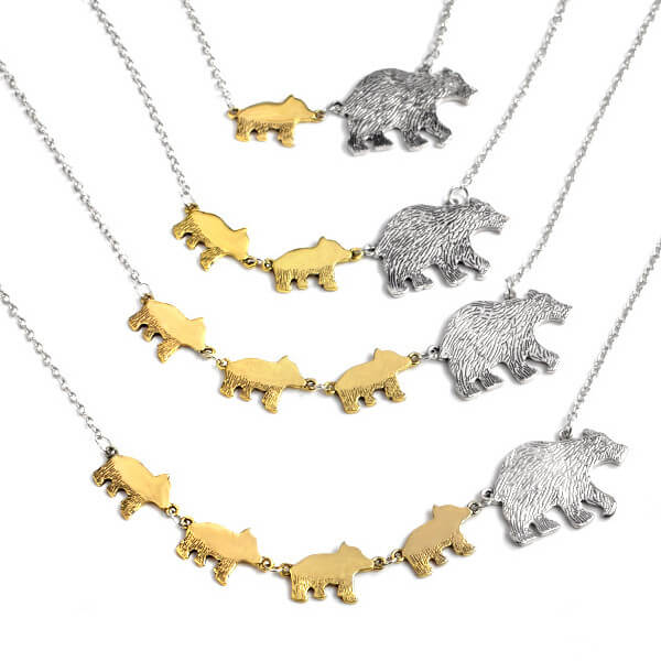 Mama Bear And Baby Bear Necklace