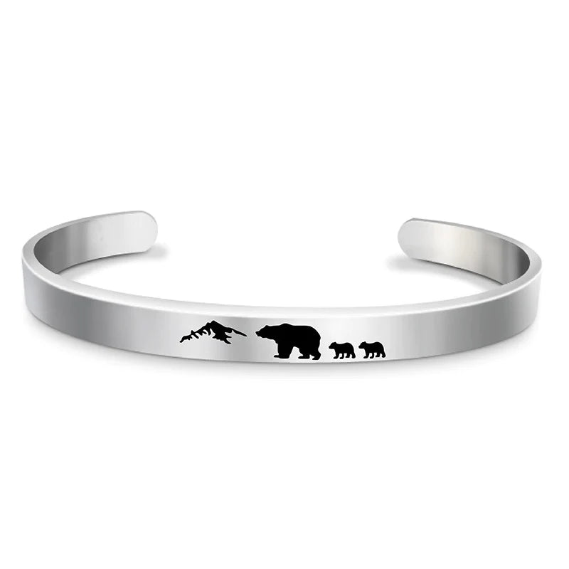 For Dad - Papa Bear Mountain Cuff Bracelet-37bracelet