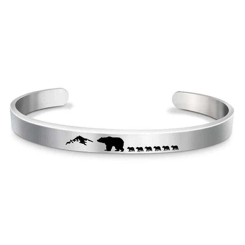 For Dad - Papa Bear Mountain Cuff Bracelet-37bracelet
