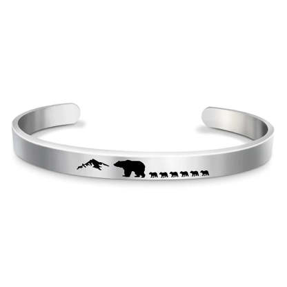 For Dad - Papa Bear Mountain Cuff Bracelet-37bracelet