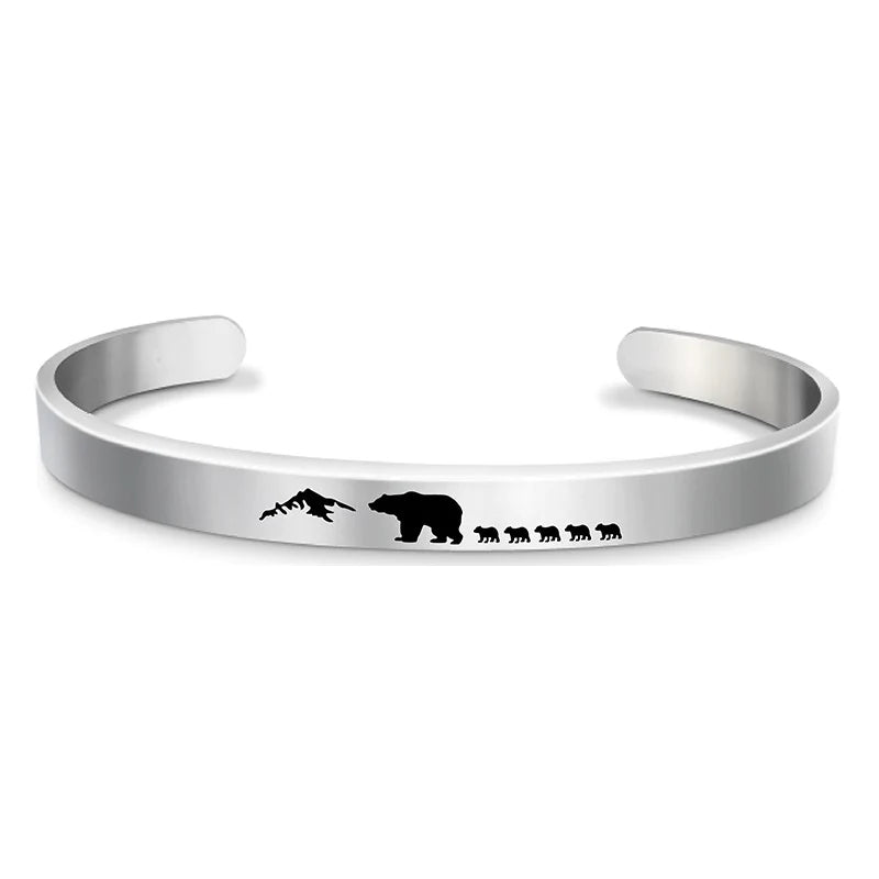 For Dad - Papa Bear Mountain Cuff Bracelet-37bracelet