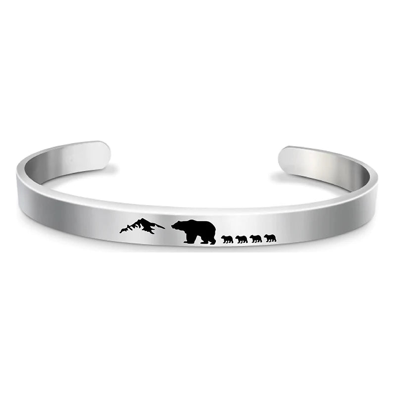 For Dad - Papa Bear Mountain Cuff Bracelet-37bracelet