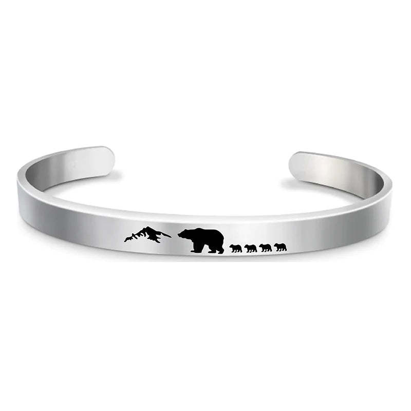 For Dad - Papa Bear Mountain Cuff Bracelet-37bracelet
