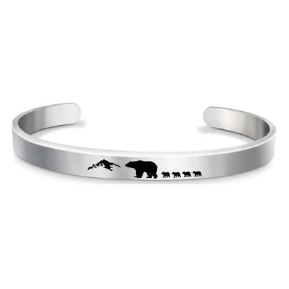 For Dad - Papa Bear Mountain Cuff Bracelet-37bracelet