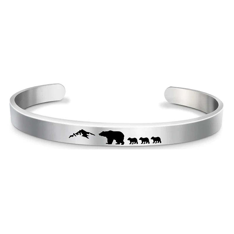 For Dad - Papa Bear Mountain Cuff Bracelet-37bracelet