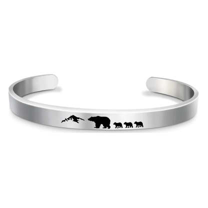 For Dad - Papa Bear Mountain Cuff Bracelet-37bracelet