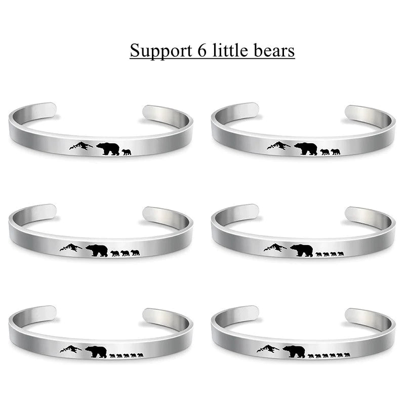 For Dad - Papa Bear Mountain Cuff Bracelet-37bracelet