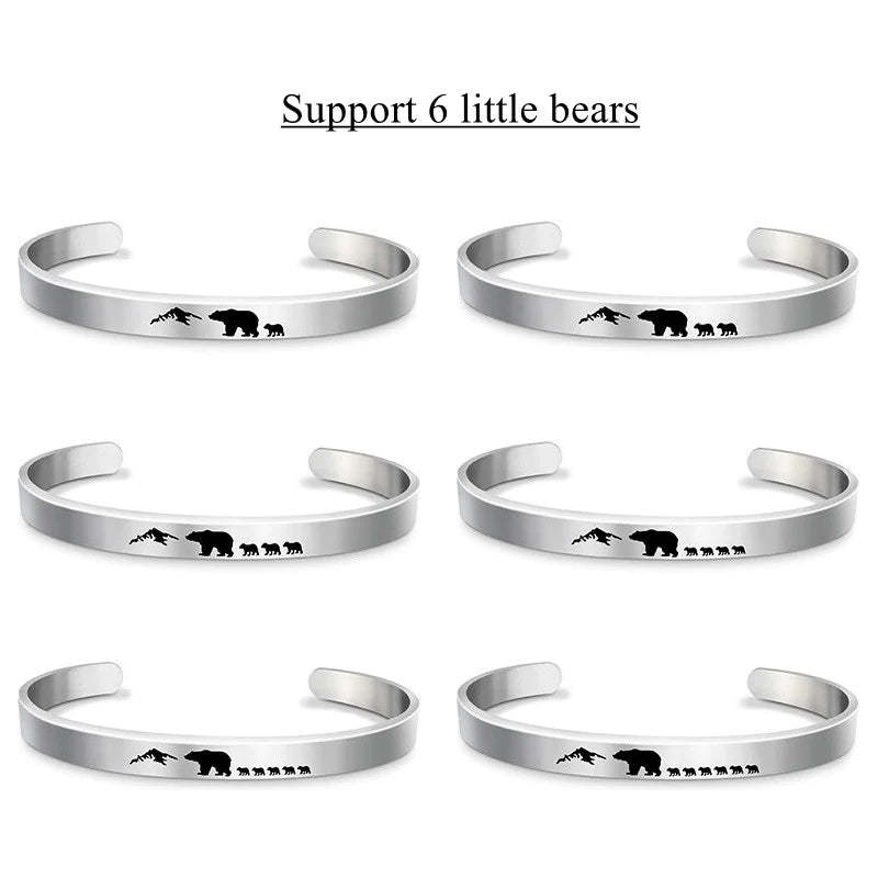 For Dad - Papa Bear Mountain Cuff Bracelet-37bracelet